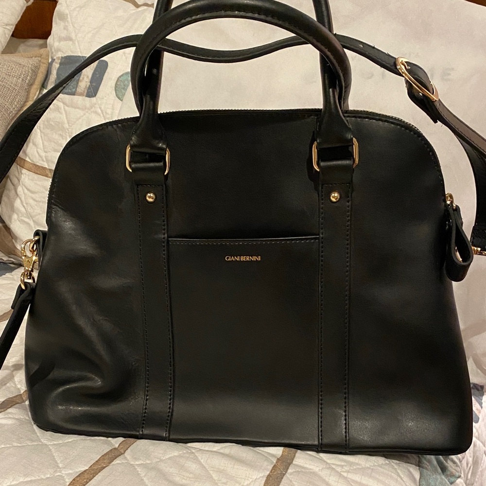 Gia I Bernini Black Leather Handbag